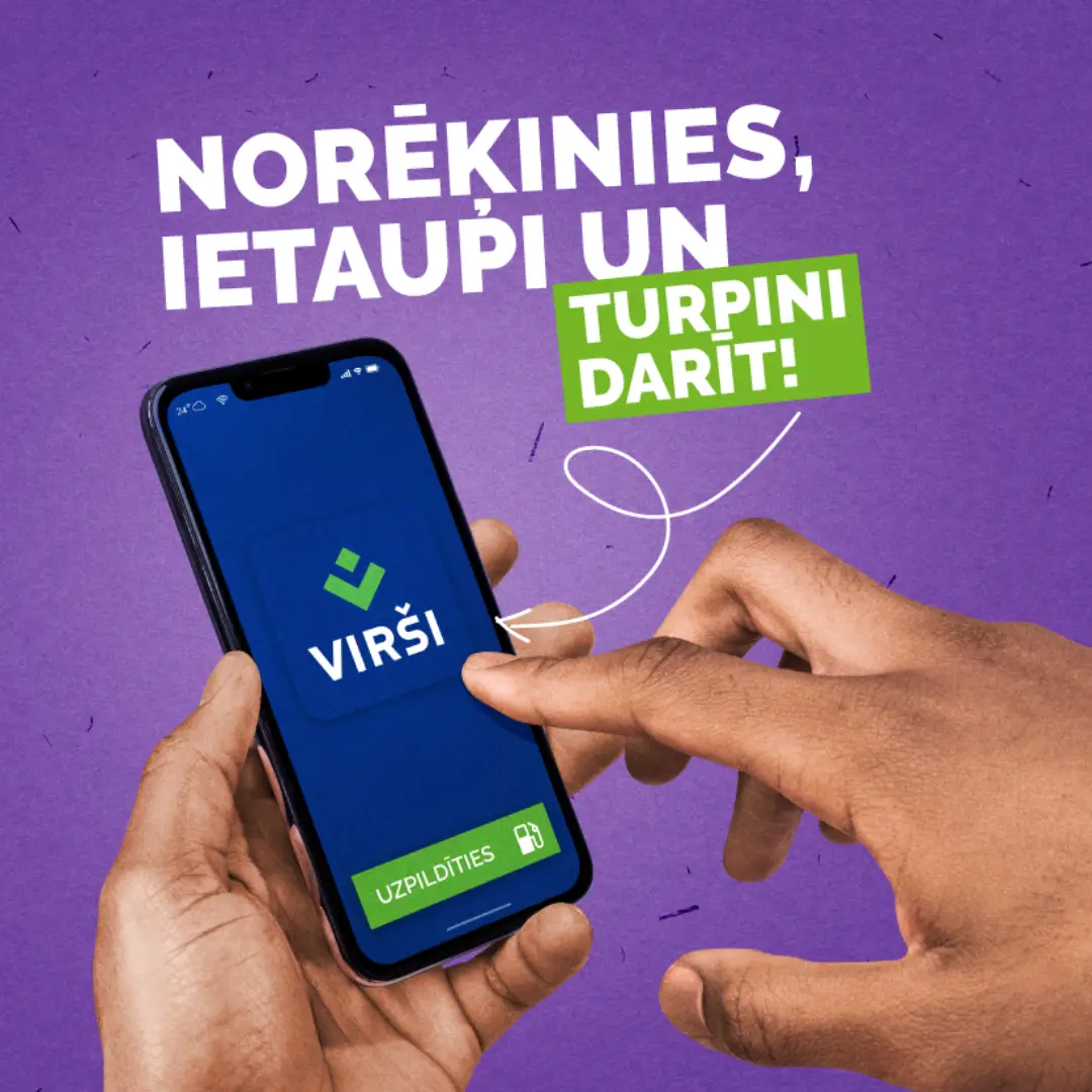 Download the Viršu app and register.