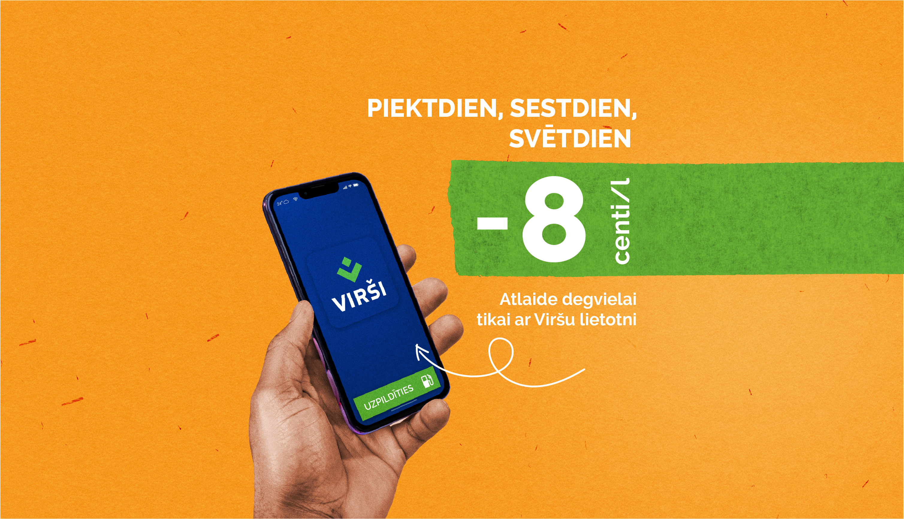 -8 c/l atlaide ar Viršu lietotni