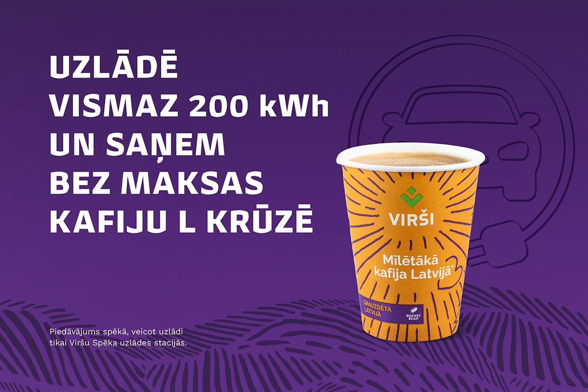 Uzlādē 200 kW un saņem kafiju bez maksas