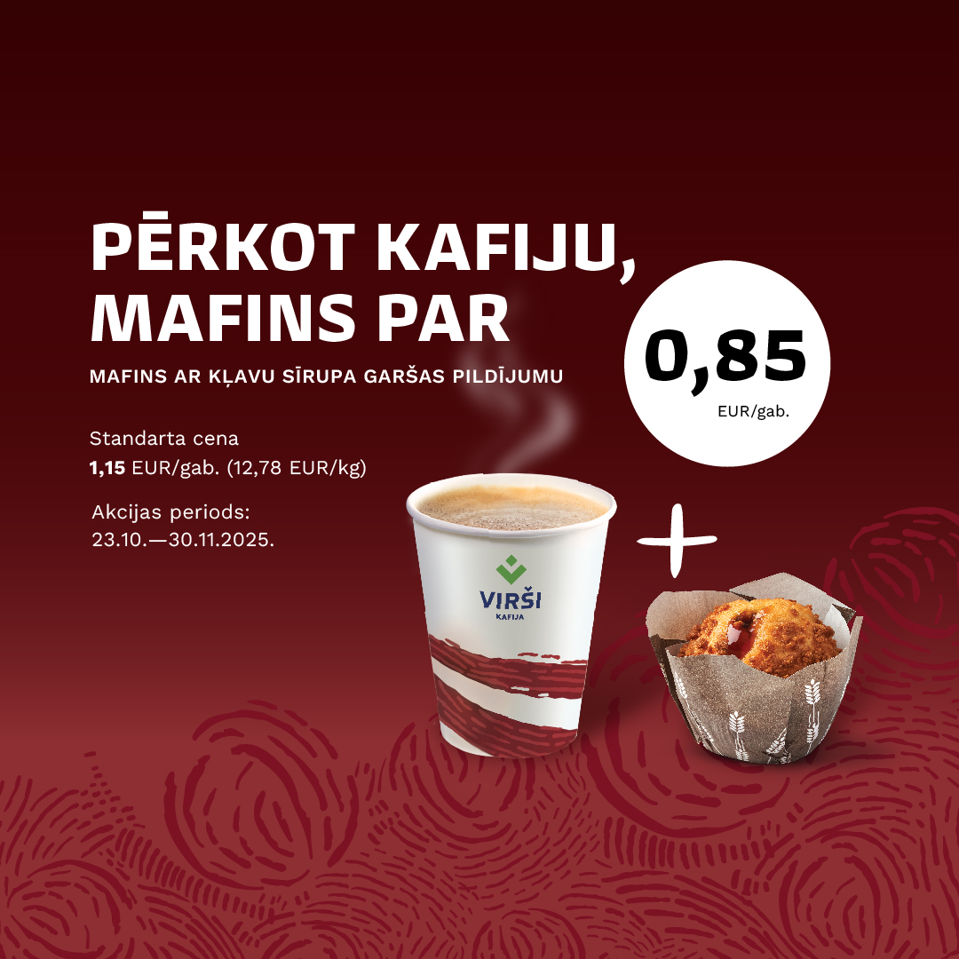 Mīlētākā kafija + mafins = izdevīgi!