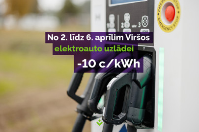 Lieldienās no 2. līdz 6. aprīlim 10 c/kWh atlaide elektrouzlādei!