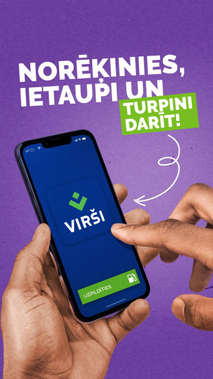 Download the Viršu app and register.