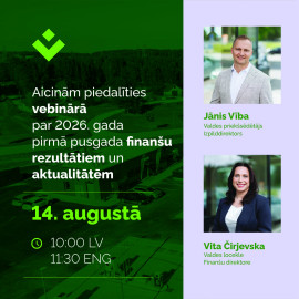 Aicinām piedalīties uzņēmuma rīkotajā vebinārā 14. augustā plkst. 10.00 latviešu valodā (plkst. 11.30 angļu valodā).