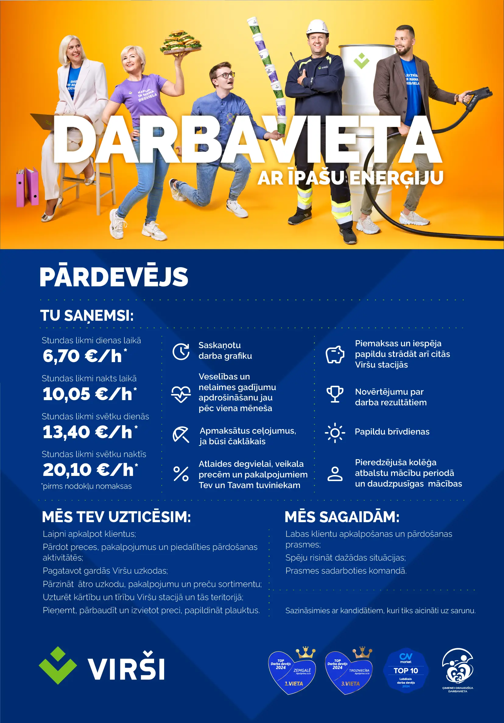 Virsi pardeveju darba sludinajums