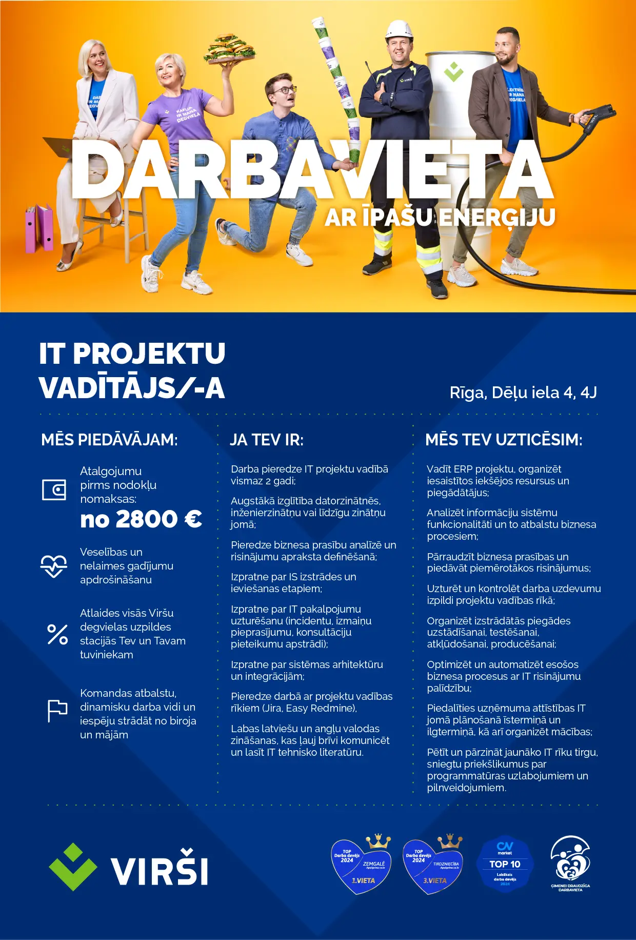 Virši IT projektu vadītāja vakance