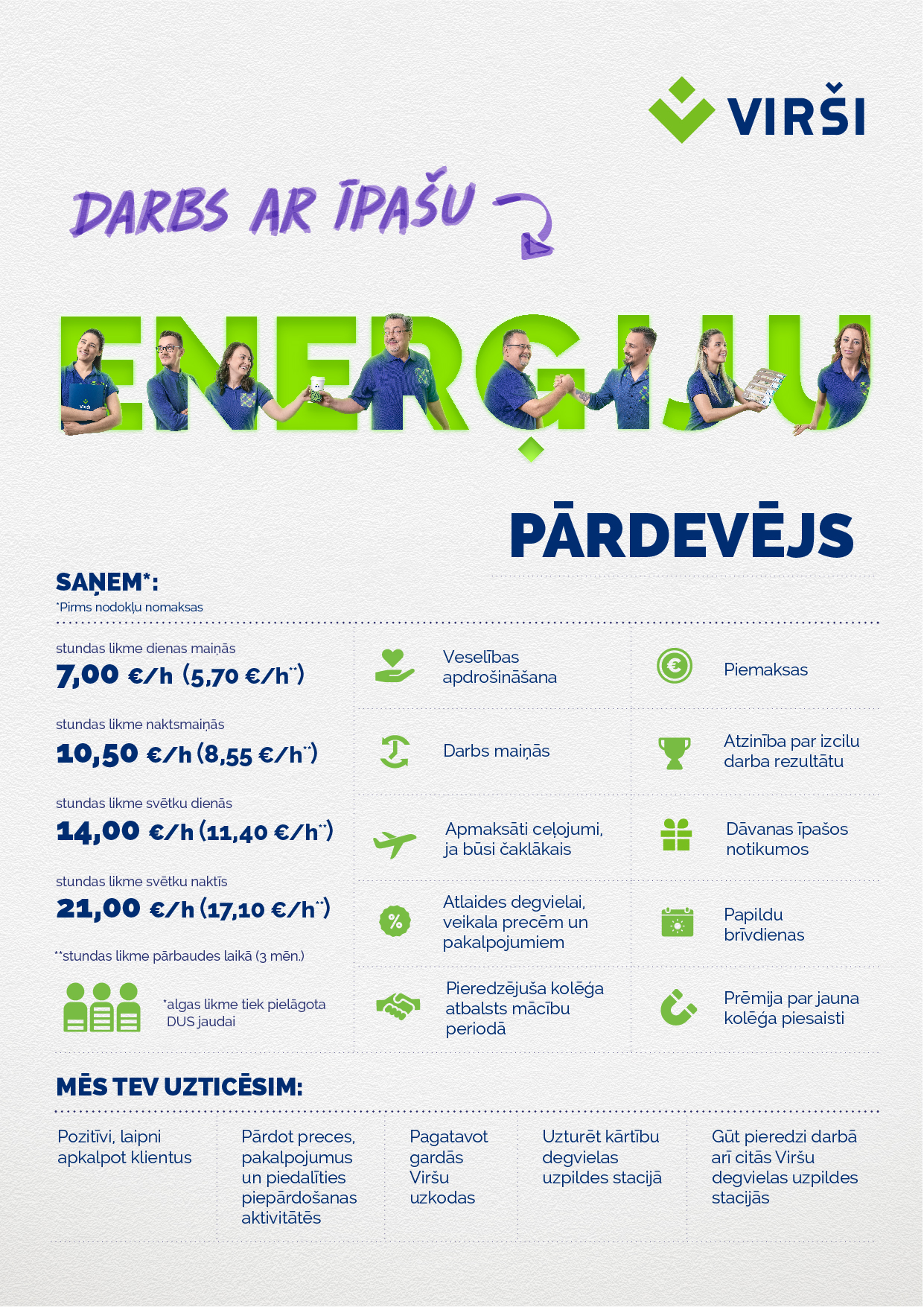 Virsi pardeveju darba sludinajums