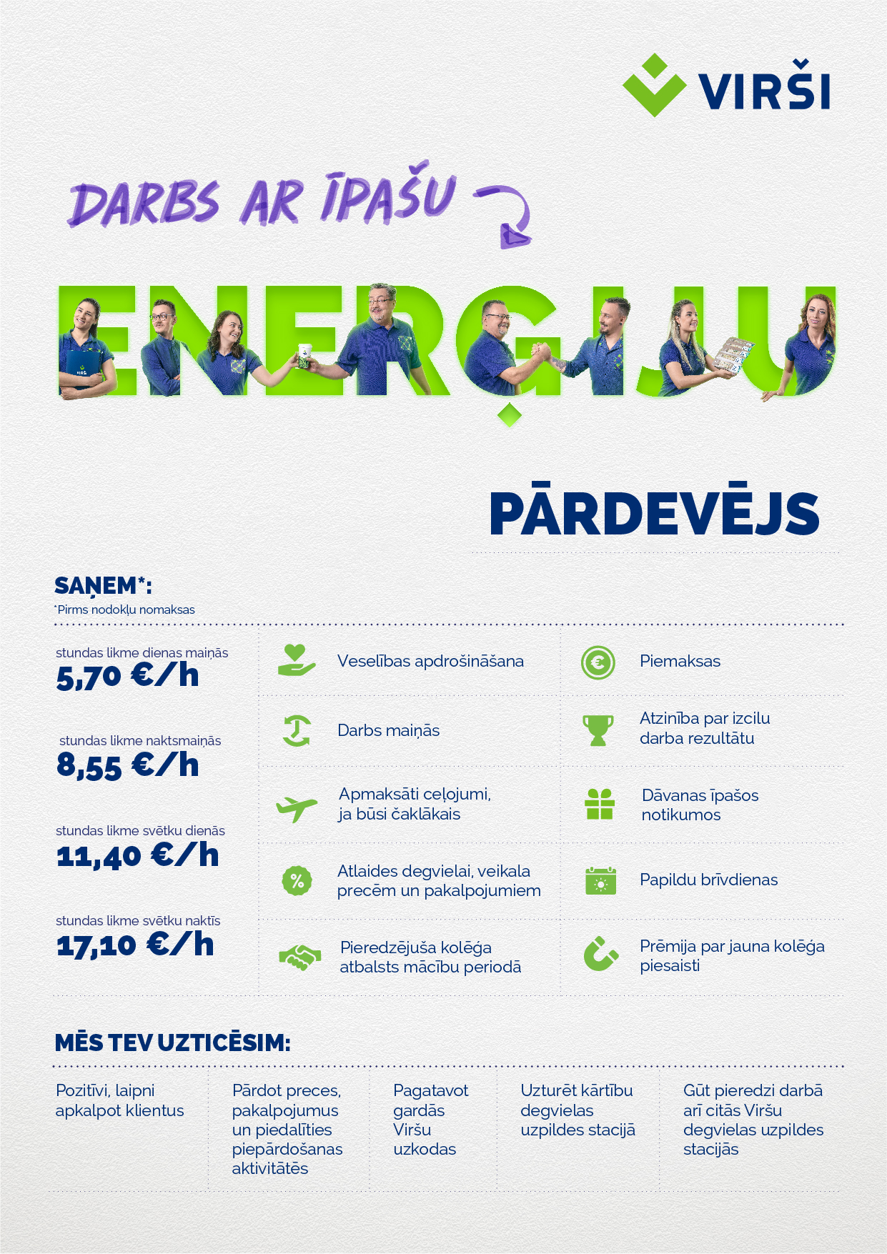 Virsi pardeveju darba sludinajums